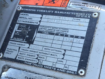 Número de serie de montacargas Komatsu: ¿Dónde encontrarlo?