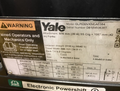 Búsqueda del número de serie de una carretilla elevadora Yale: ¿Dónde encontrarlo?
